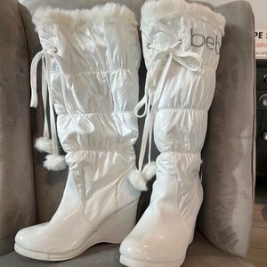 White Winter Women's Bebe Boots Size 8.5
